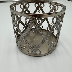 Bath & Body Works Silver Rhinestone Lattice Metal Candle Holder Decor